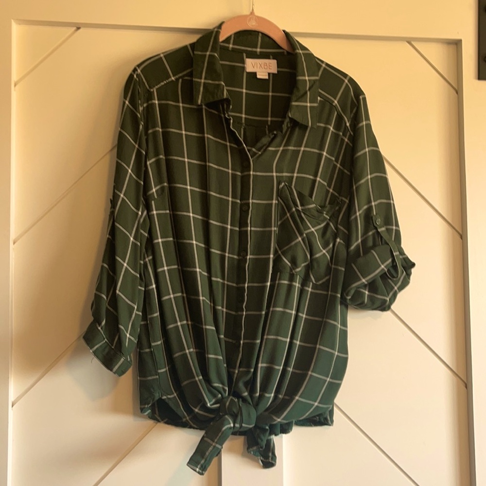 Forest green flannel